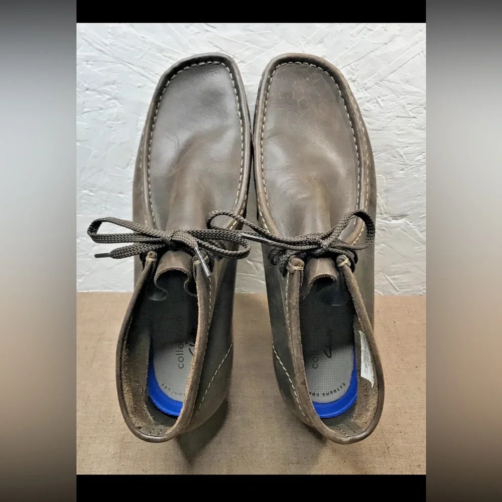 Clarks Shacre Men's Chukka Boots 2-Eye Brown Leather w/ Crepe Soles Size 10.5M